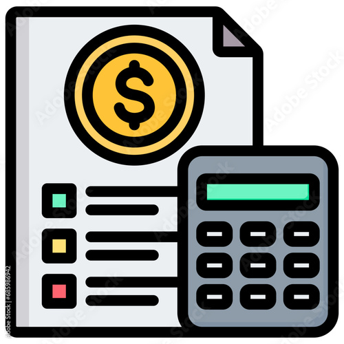 Budget Outline Color Icon