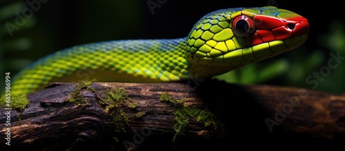 Leptophis depressirostris, a snake found in Corcovado National Park in Costa Rica, resembles a satiny parrot.