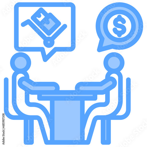 Negotiation Blue Icon