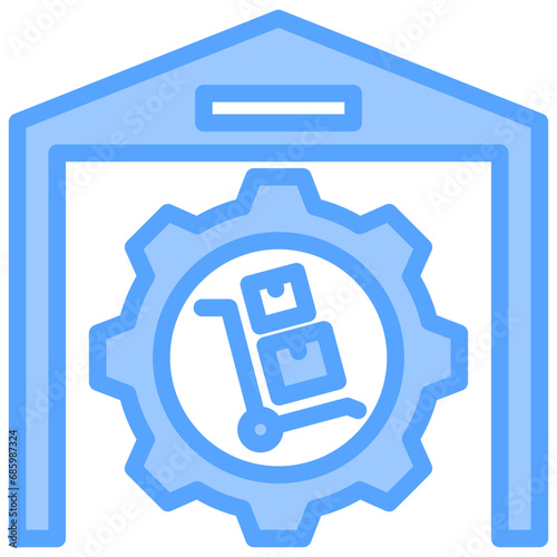 Procurement Management Blue Icon
