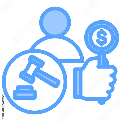Auction Blue Icon