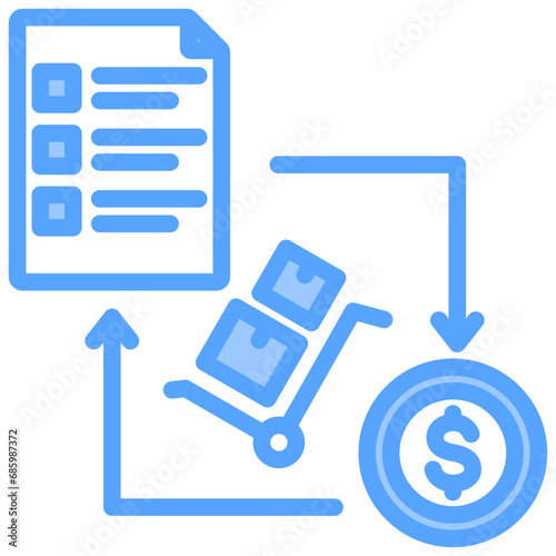 Procure To Pay Blue Icon