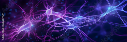glowing nervous system abstract art background banner