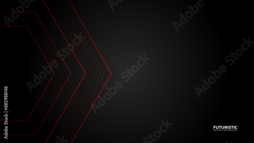 Minimal geometric black gradient with Red lines background. Dynamical elegant, forms, line composition. Abstract dark luxury banner. Business creative fluid presentation backdrop. Black Friday BG