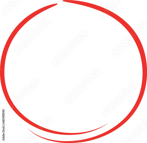 Red Hand Drawn Circle Highlighter 
