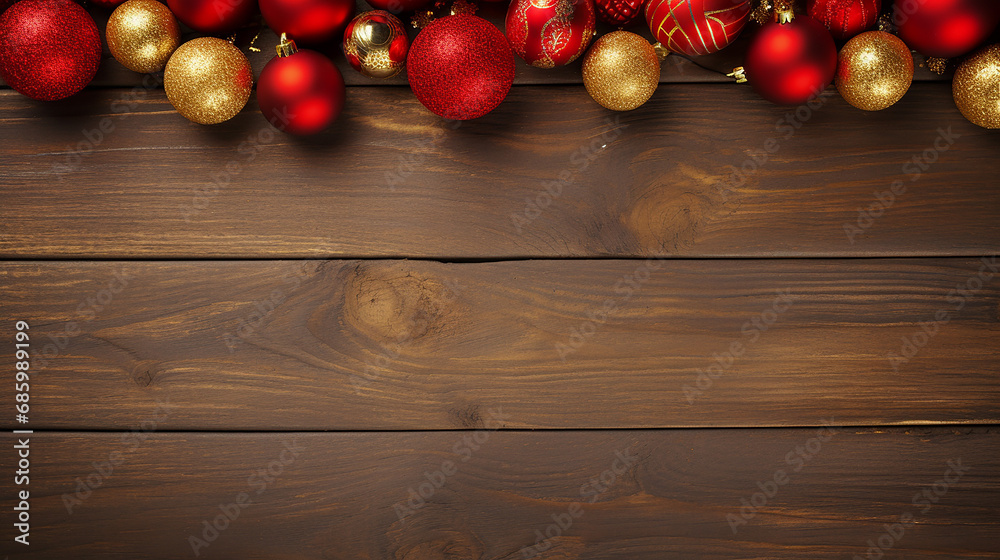 Naklejka premium red and gold Christmas corner border banner simple design