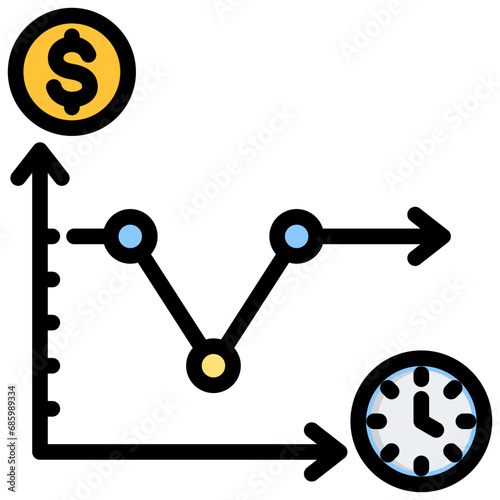 V Shaped Recovery Outline Color Icon