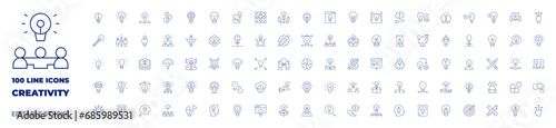 100 icons Creativity collection. Thin line icon. Editable stroke. Creativity icons for web and mobile app. © Spaceicon