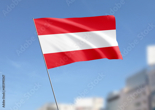 Austria flag waving in the wind.