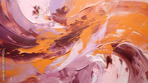Lilac and Burnt Sienna Abstract Brush Strokes Expressive Art