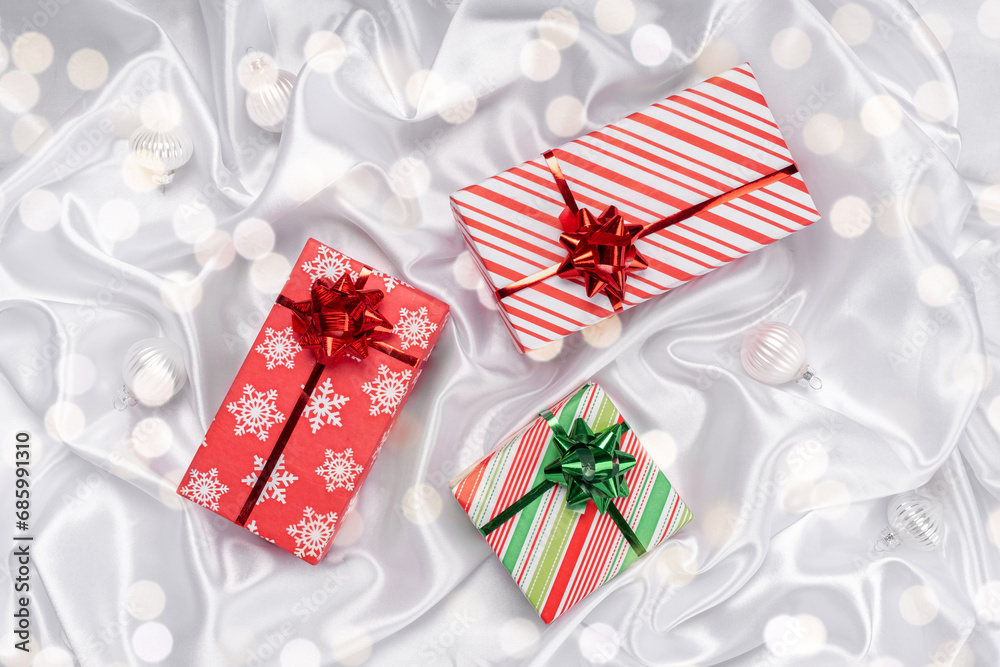 Obraz premium Christmas gift boxes on white background