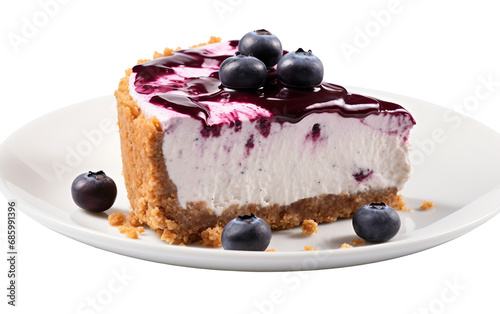  Blueberry Cheesecake on Transparent Background
