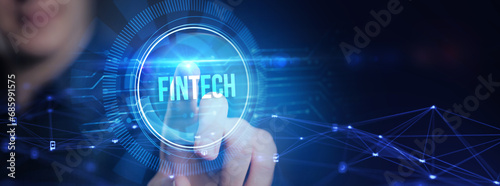 Fintech Financial technology digital money online banking business finance concept. photo