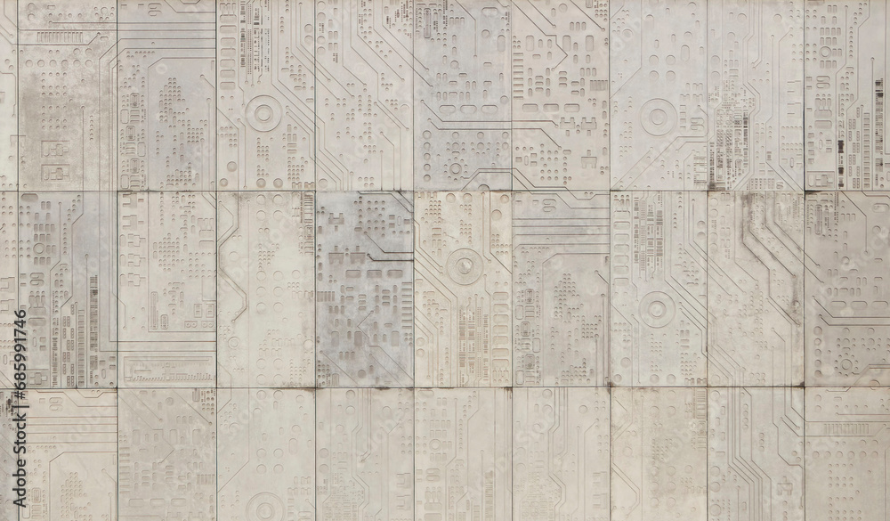 Fototapeta premium Ceramic coating of the building. Modern geometric pattern. Texture