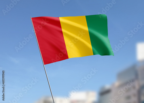Guinea flag waving in the wind.