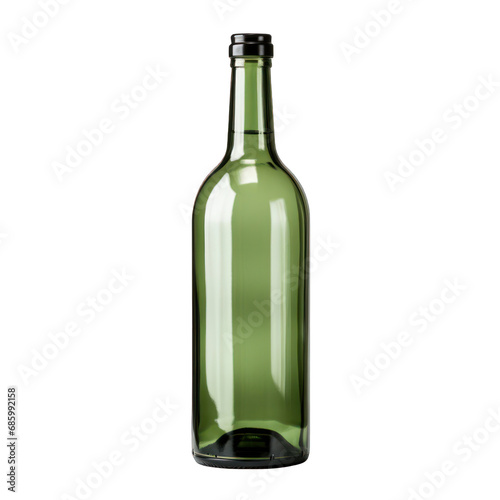 Green Glass Wine Bottle Isolated on Transparent or White Background  PNG