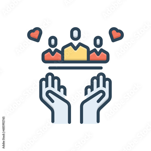 Color illustration icon for sociability