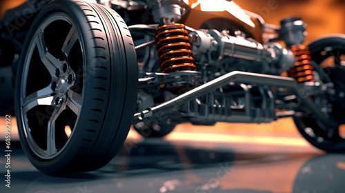 Front Steering and Suspension Ai Generative photo