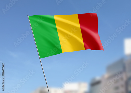 Mali flag waving in the wind.
