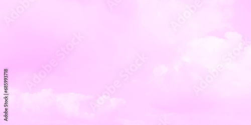 Pink sky with clouds. Vector background.
