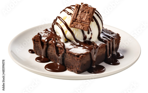 Chocolate Brownie on Transparent Background