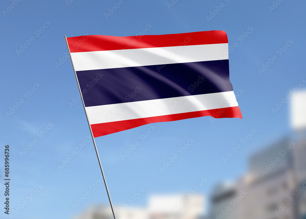Thailand flag waving in the wind.
