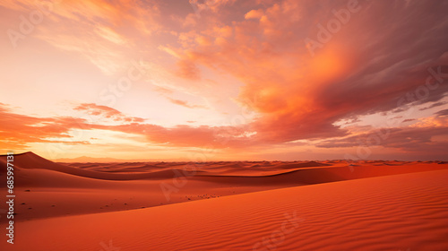 Sunset in the Desert. Generative Ai