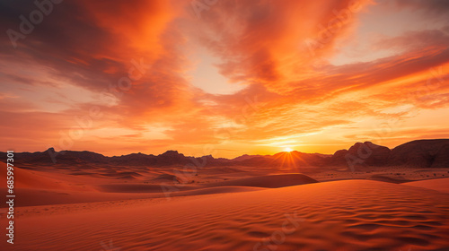 Sunset in the Desert. Generative Ai © Shades3d