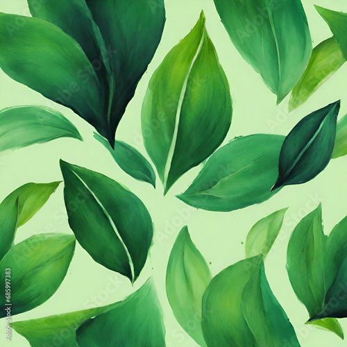 Abstract illustration with green foliage and botanical background for St. Patrick's Day
