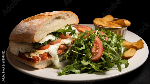 sandwich with ham HD 8K wallpaper Stock Photographic Image 