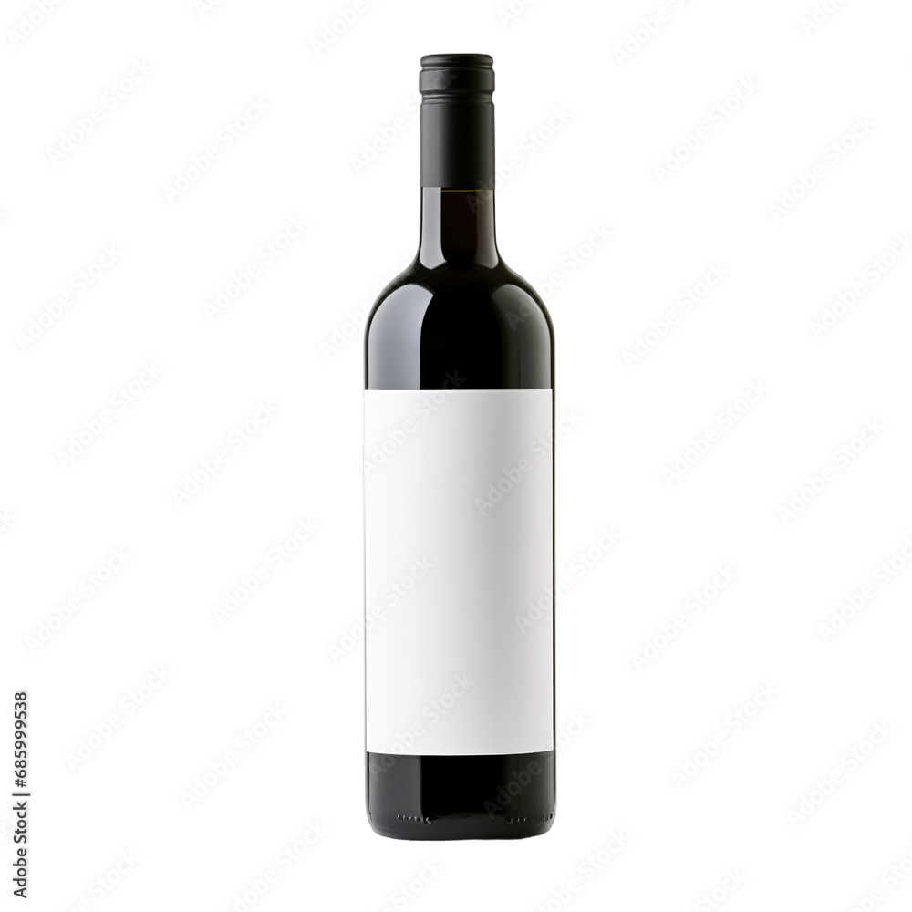 red wine bottle with a blank white space for the label isolated on a transparent background red wine bottle with a blank white space for the label isolated on a transparent background
