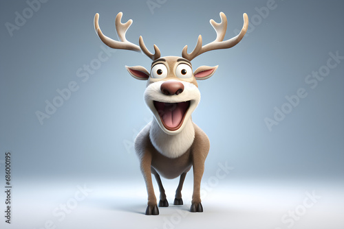 reindeer character funny 3D Christmas concept photo