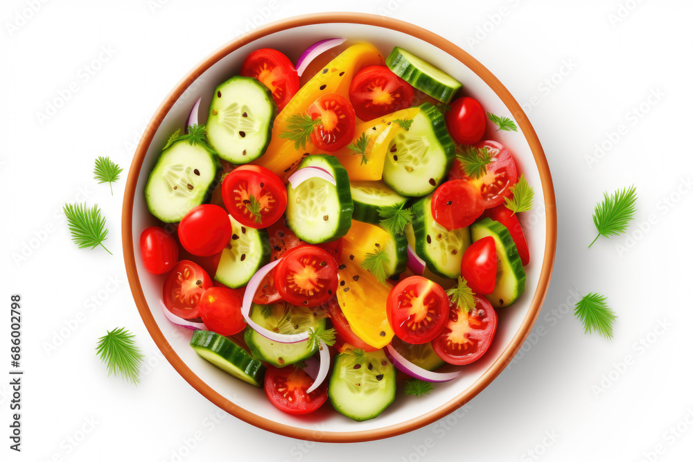 A bowl filled with a variety of fresh and colorful vegetables. Perfect for healthy eating and nutrition concepts