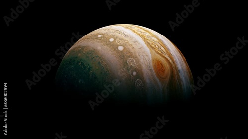 Planet Jupiter the largest planet of the solar system. Gas giant planet. photo
