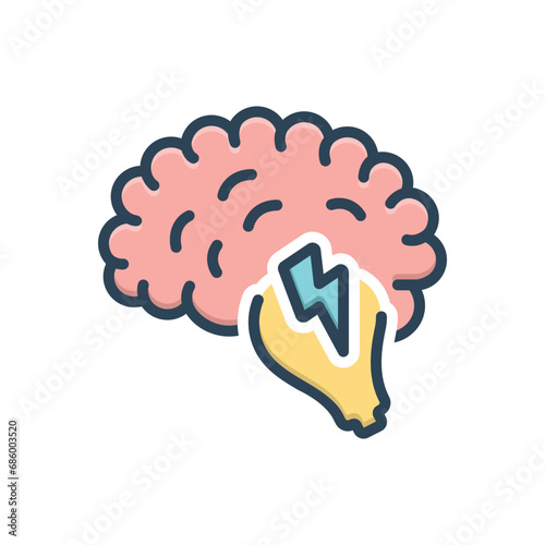 Color illustration icon for brainstorm 