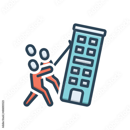 Color illustration icon for establishment  