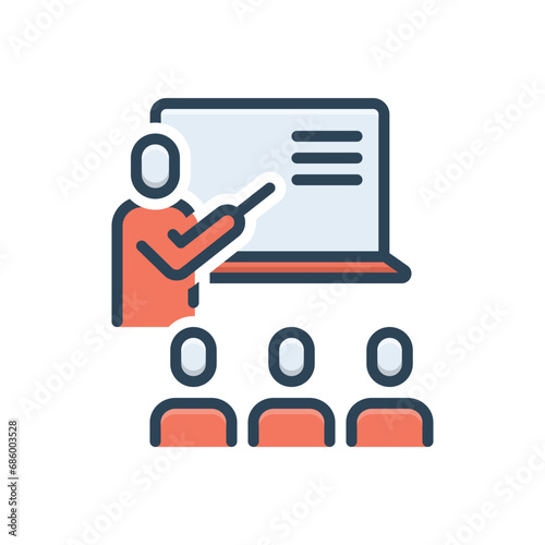 Color illustration icon for course 