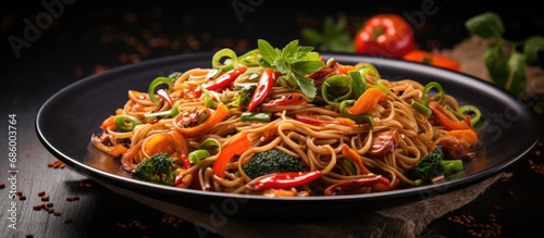 Spicy noodles or veggie noodles or stir-fried dish is popular. © 2rogan