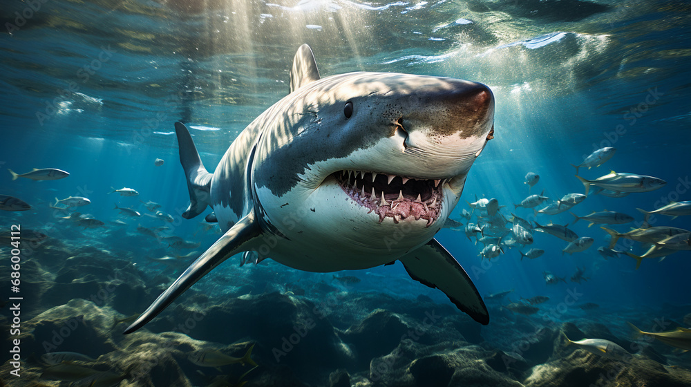 Fototapeta premium a majestic shark underwater