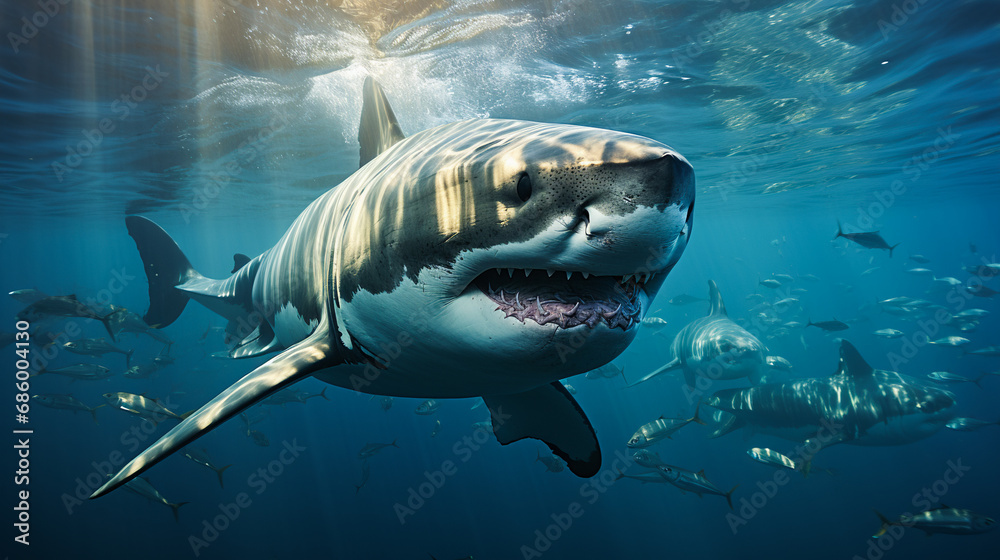 Fototapeta premium a majestic shark underwater