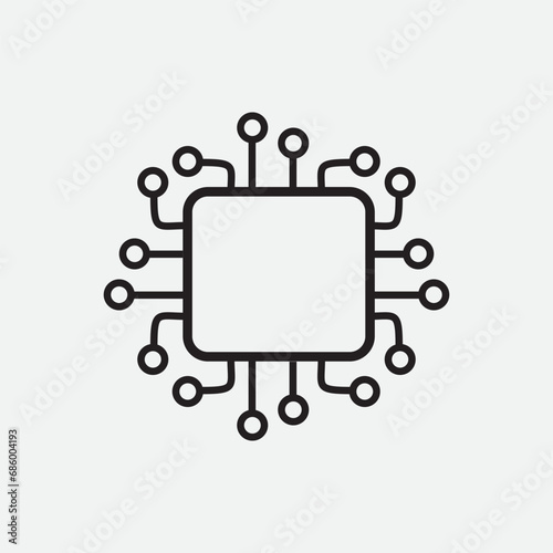 Circuit icon ,AI icon flat style vector logo design 