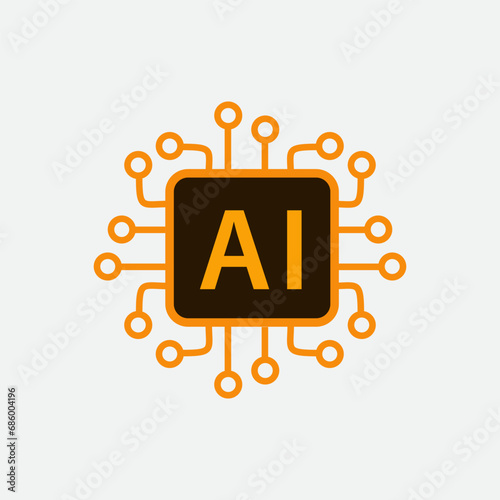 Circuit icon ,AI icon flat style vector logo design 