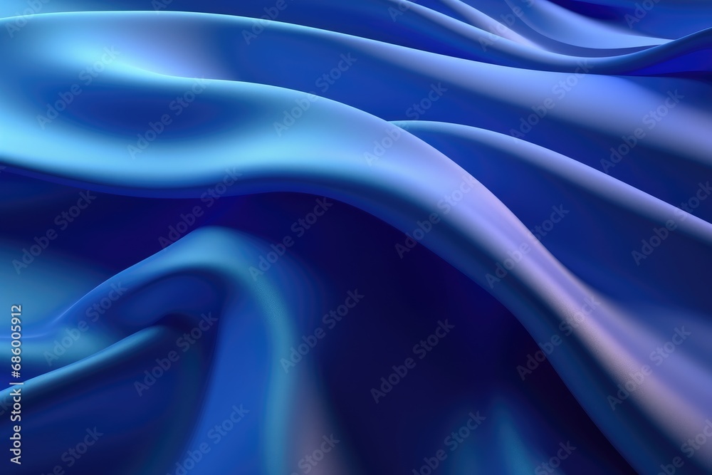 abstract blue background with smooth lines and waves, 3d render illustration, Abstract background with a 3D wave blue gradient silk fabric, AI Generated