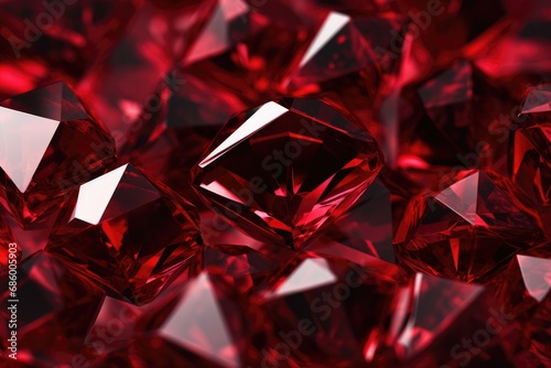 Red diamond background. 3d rendering, 3d illustration, Abstract background of red diamonds, AI Generated