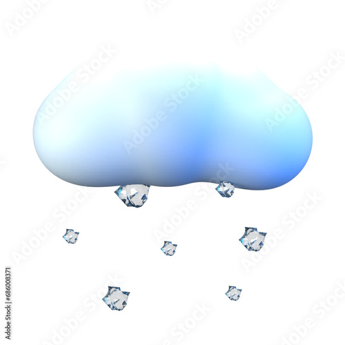 hail 3D Illustration Icon Pack Element
