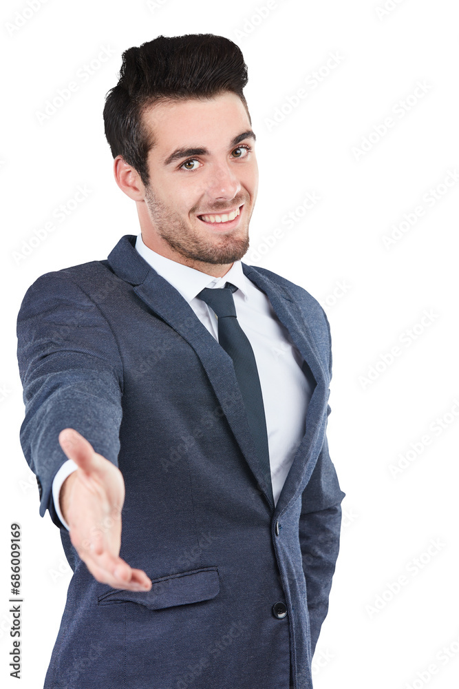 Portrait, business man or offer of shaking hands, introduction or recruitment isolated on transparent png background. Happy worker, handshake emoji or agreement of HR deal, b2b integration or welcome Portrait, business man or offer of shaking hands, introduction or recruitment isolated on transparent png background. Happy worker, handshake emoji or agreement of HR deal, b2b integration or welcome