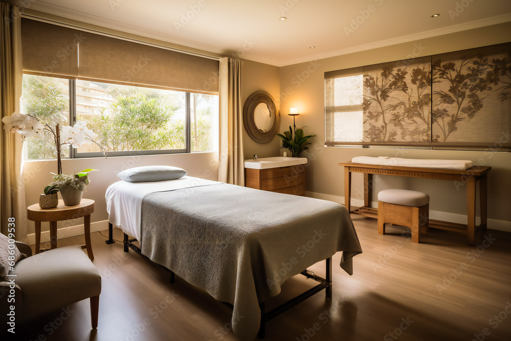 Fototapeta premium Modern Massage Room With Beautiful Interior. AI Generated