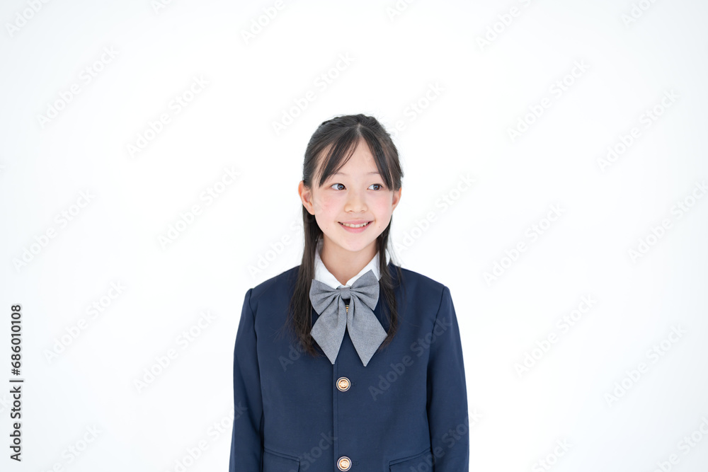 希望を持つ制服を着た女の子 希望を持つ制服を着た女の子