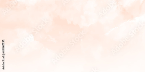 Pink sky and yellow soft clouds floated in the sky on a clear day. Beautiful air and sunlight with cloud scape colorful. Sunset sky for background. Pink to yellow sky vector illustration.
