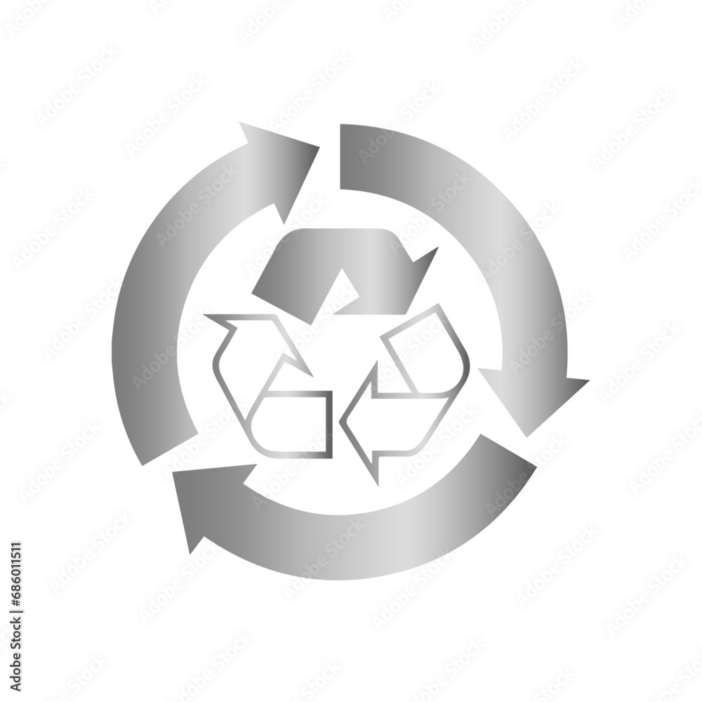 silver recycle symbol icon silver recycle symbol icon